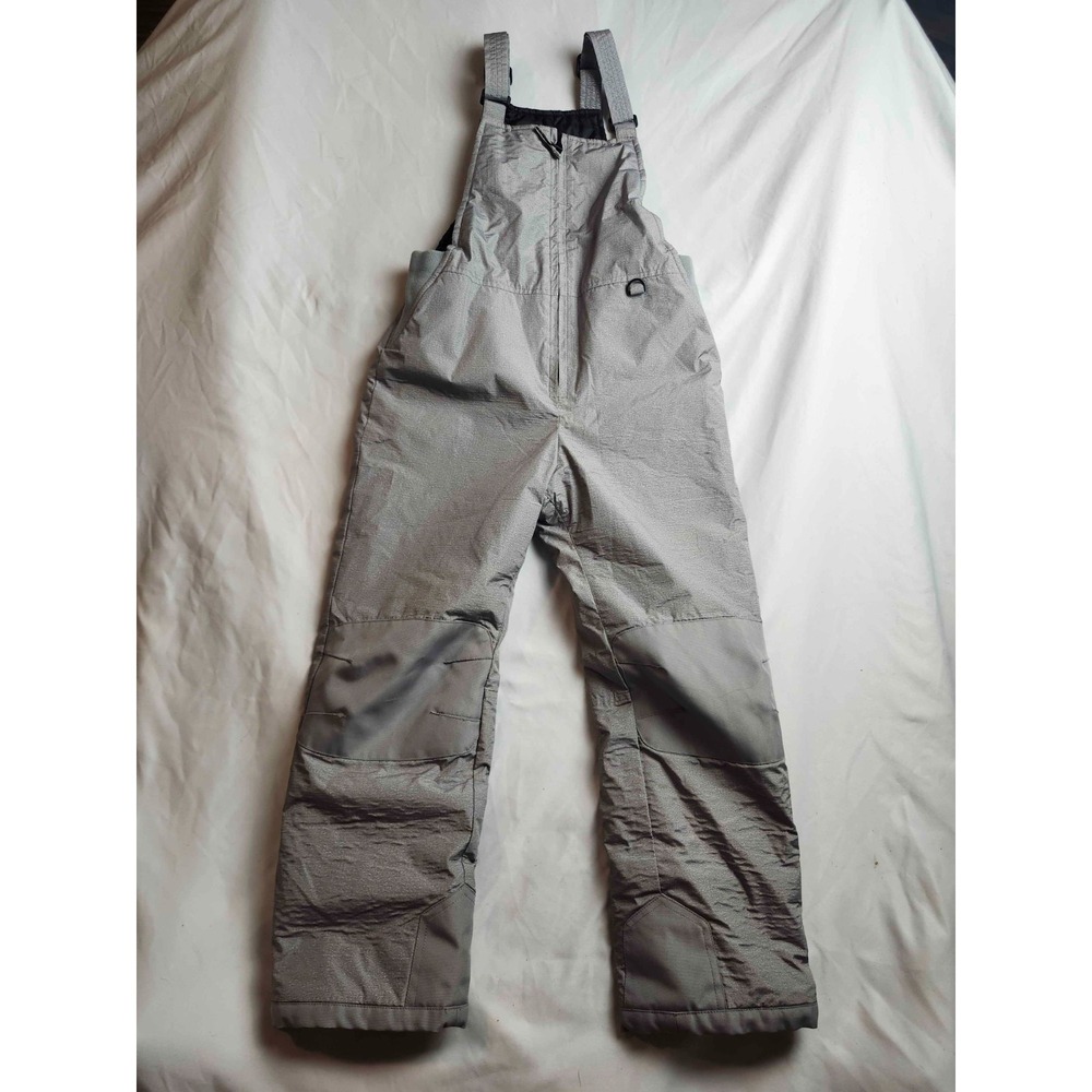Wulful Kids Snow Bib Overalls Size 6-7 Gray Insulated Waterproof Winter Ski Pant